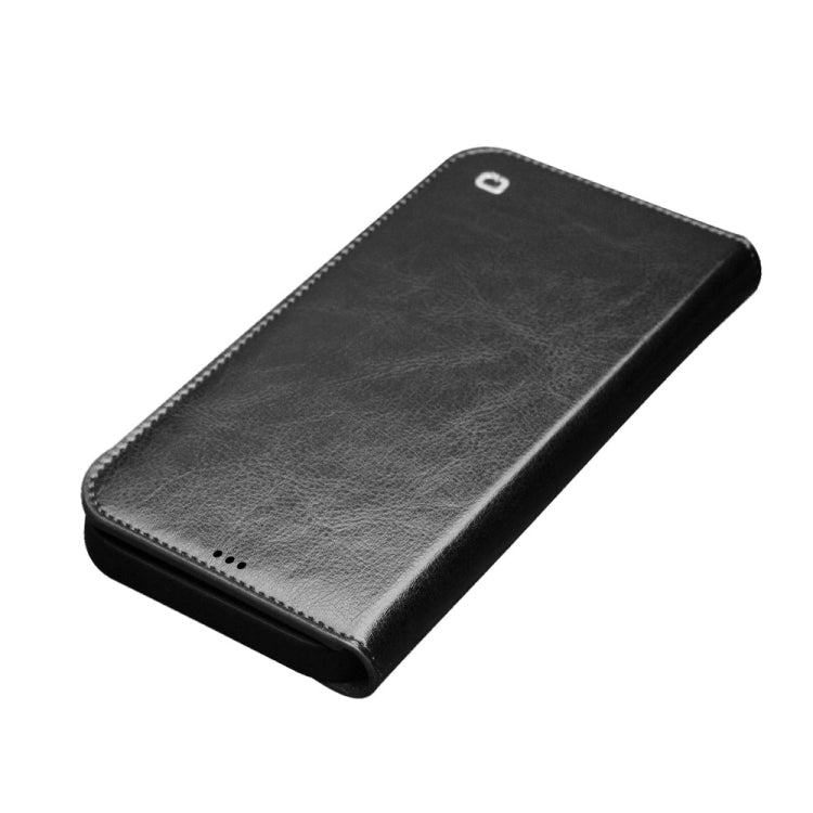 For iPhone 12 / 12 Pro QIALINO Horizontal Flip Leather Case with Holder & Card Slots & Wallet(Black) - iPhone 12 / 12 Pro Cases by QIALINO | Online Shopping UK | buy2fix