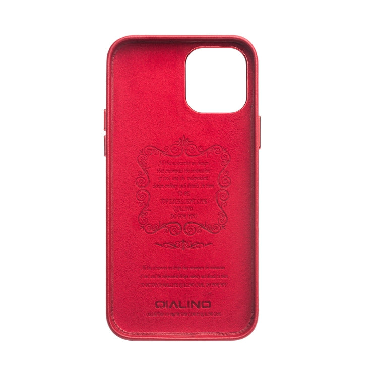 For iPhone 12 mini QIALINO Shockproof Cowhide Leather Protective Case (Red) - iPhone 12 mini Cases by QIALINO | Online Shopping UK | buy2fix