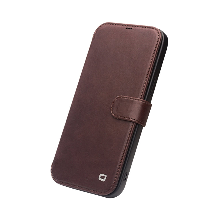 For iPhone 12 mini QIALINO Business Magnetic Horizontal Flip Leather Case with Card Slots & Wallet (Dark Brown) - iPhone 12 mini Cases by QIALINO | Online Shopping UK | buy2fix