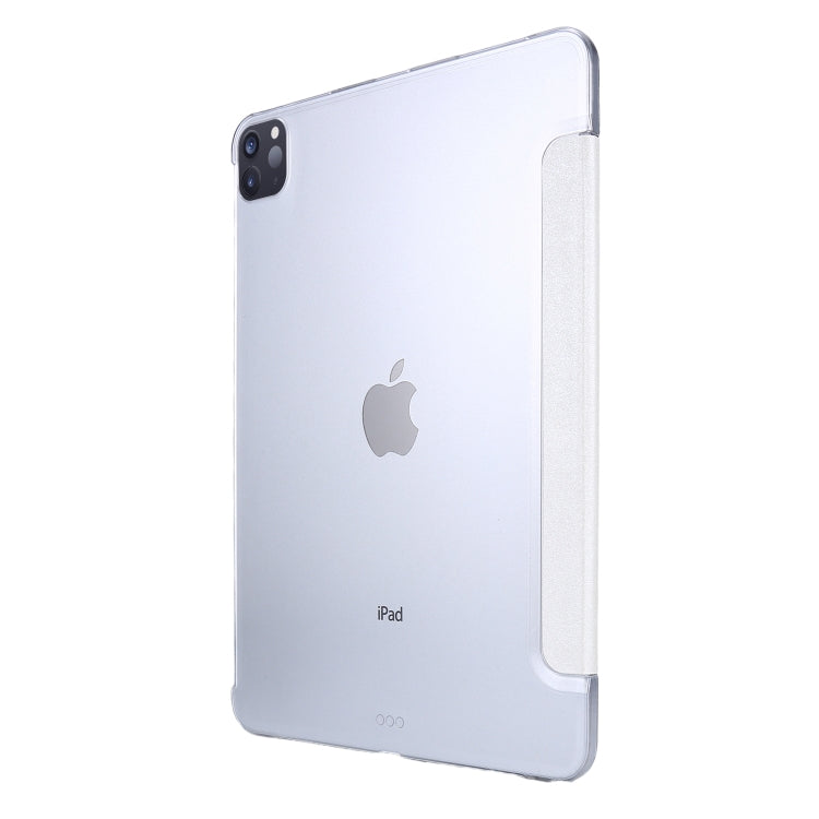 Silk Texture Flip Magnetic PU Leather Smart Case with Three-folding Holder For iPad Air 11 2024 / Air 2022 / 2020 10.9(White) - iPad Air (2022) / (2020) 10.9 Cases by buy2fix | Online Shopping UK | buy2fix