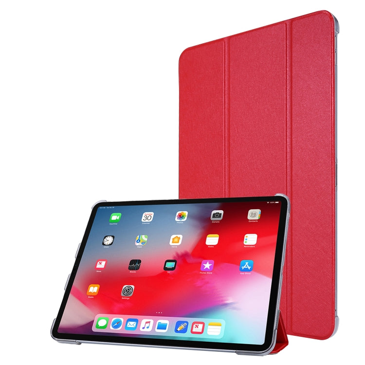 Silk Texture Flip Magnetic PU Leather Smart Case with Three-folding Holder For iPad Air 11 2024 / Air 2022 / 2020 10.9(Red) - iPad Air (2022) / (2020) 10.9 Cases by buy2fix | Online Shopping UK | buy2fix