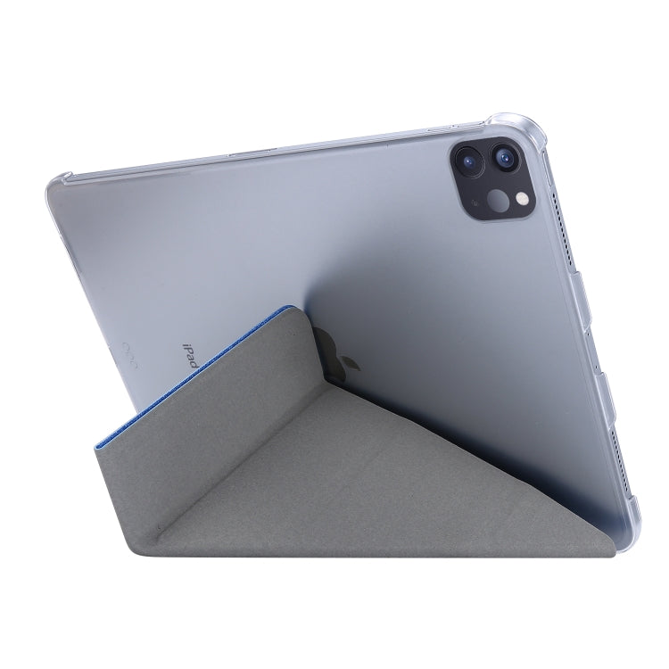 Silk Texture Deformation Flip Leather Case with Three-folding Holder For iPad Air 11 2024 / Air 2022 / 2020 10.9(Blue) - iPad Air (2022) / (2020) 10.9 Cases by buy2fix | Online Shopping UK | buy2fix