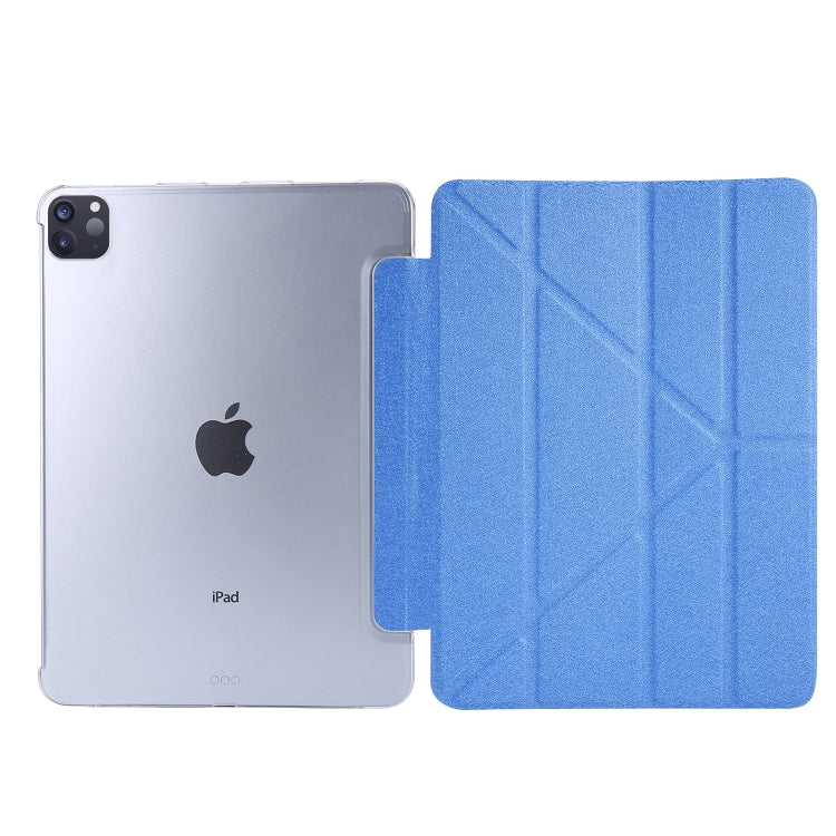 Silk Texture Horizontal Deformation Flip Leather Case with Three-folding Holder For iPad Air 11 2024 / Air 2022 / 2020 10.9(White) - iPad Air (2022) / (2020) 10.9 Cases by buy2fix | Online Shopping UK | buy2fix