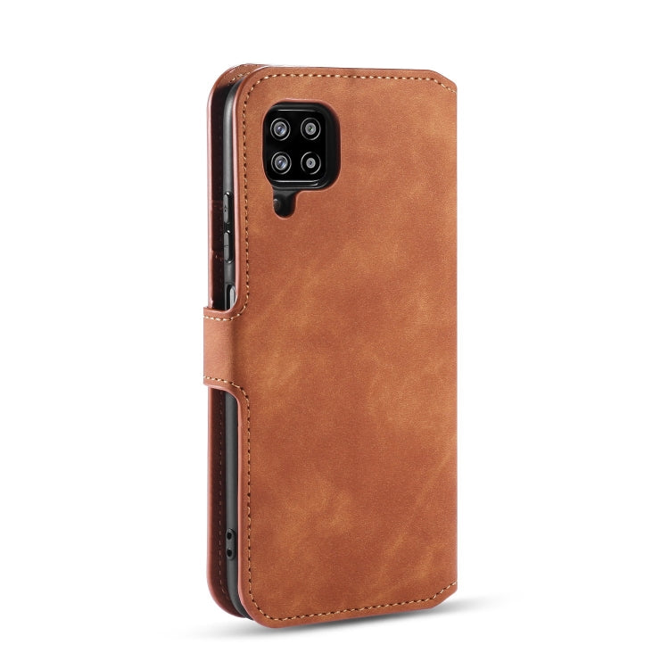 For Samsung Galaxy A42 5G DG.MING Retro Oil Side Horizontal Flip Protective Case(Brown) - Galaxy Phone Cases by DG.MING | Online Shopping UK | buy2fix