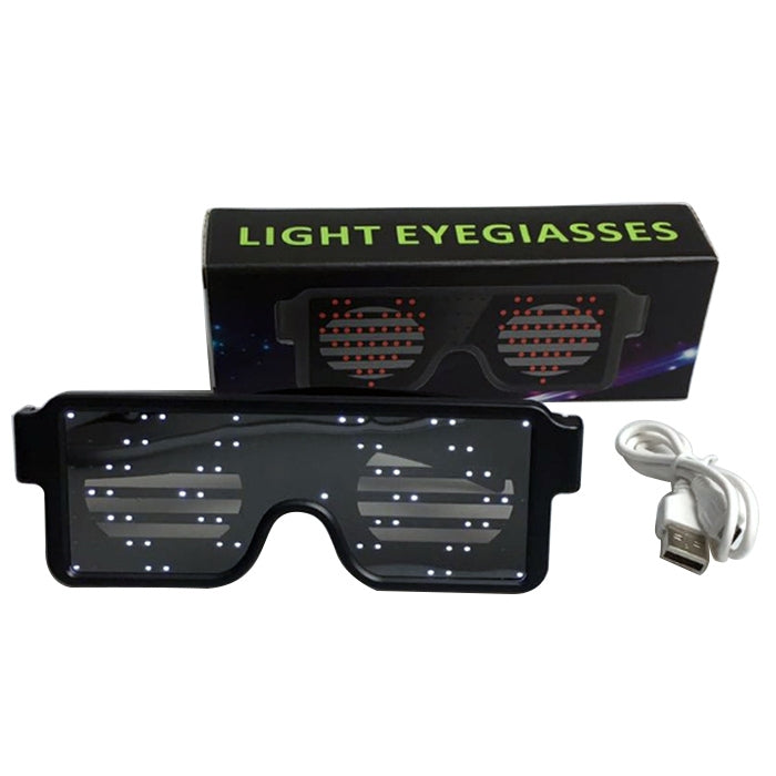 Night Club Bar Disco LED Light Emitting Glasses Festival Party USB Charging Shutter Dynamic Flash Glasses (Blue) - Glow Party Supplies by buy2fix | Online Shopping UK | buy2fix