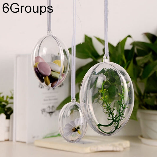 6 PCS Transparent Plastic Hollow Ellipsoid Easter Christmas Wedding Decorations - Holiday Decorations by buy2fix | Online Shopping UK | buy2fix