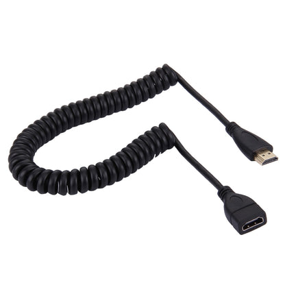 HDMI 19 Pin Male to HDMI 19 Pin Female Retractable Coiled Adapter Cable, Coiled Cable Stretches to 1.5m - Cable by buy2fix | Online Shopping UK | buy2fix