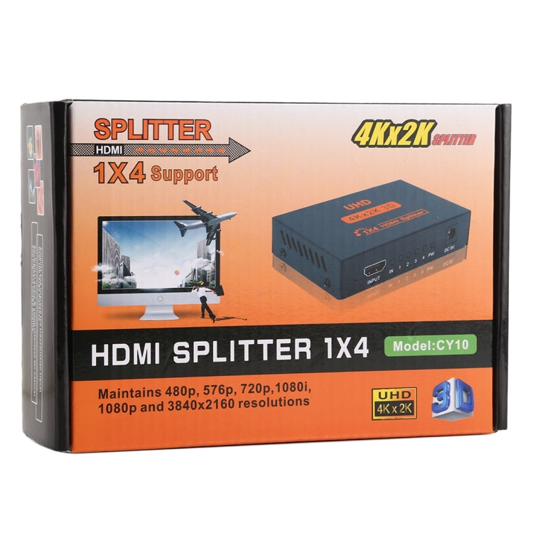 CY10 UHD 4K x 2K 3D 1 x 4 HDMI Splitter (AU Plug) - Splitter by buy2fix | Online Shopping UK | buy2fix