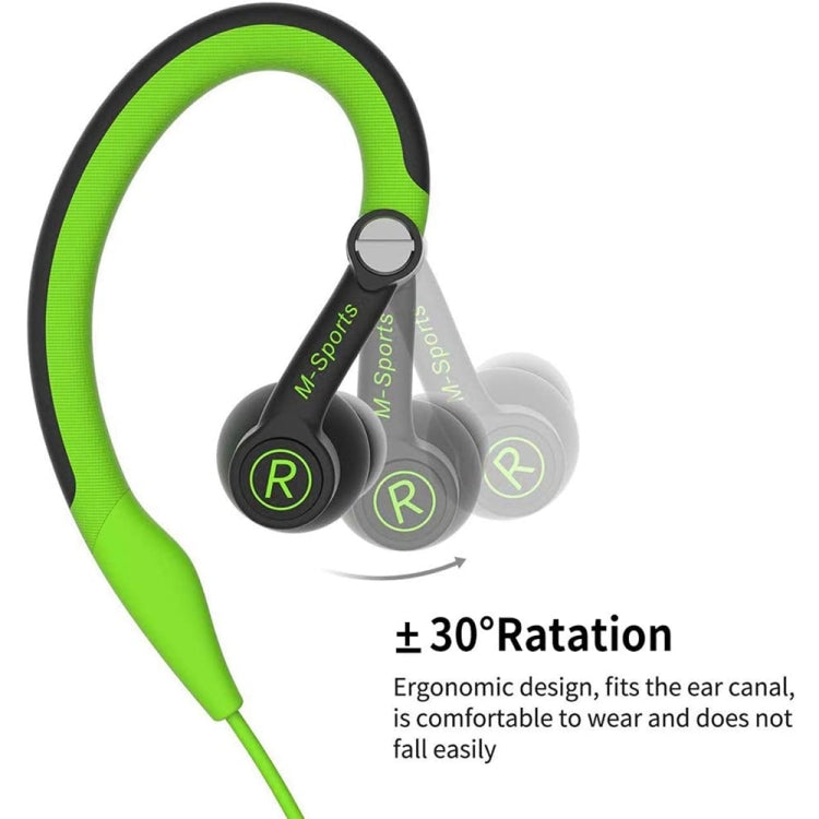 Mucro MB-232 Running In-Ear Sport Earhook Wired Stereo Headphones for Jogging Gym(Green) - Sport Earphone by Mucro | Online Shopping UK | buy2fix