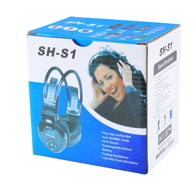 SH-S1 Folding Stereo HiFi Wireless Sports Headphone Headset with LCD Screen to Display Track Information & SD / TF Card, For Smart Phones & iPad & Laptop & Notebook & MP3 or Other Audio Devices(Black) - Headset & Headphone by buy2fix | Online Shopping UK | buy2fix