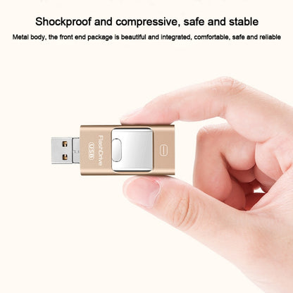 8GB USB 3.0 + 8 Pin + Mirco USB Android iPhone Computer Dual-use Metal Flash Drive (Rose Gold) - U Disk & Card Reader by buy2fix | Online Shopping UK | buy2fix