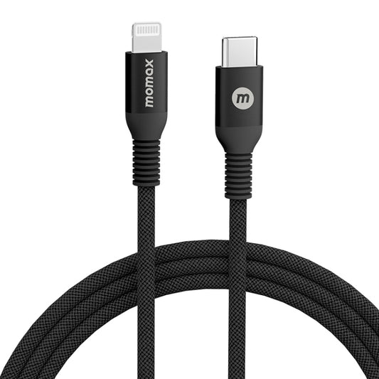 MOMAX DL51D Type-C / USB-C to 8 Pin PD Braided Fast Charging Cable, Length: 1.2m (Black) - Normal Style Cable by MOMAX | Online Shopping UK | buy2fix