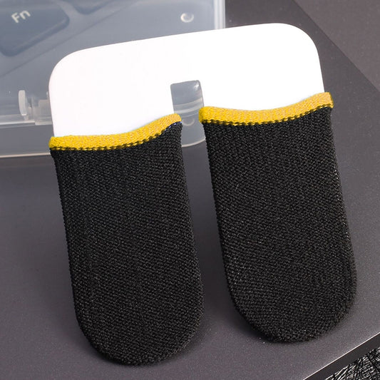 1 Pair Carbon Fiber Touchscreen Anti-slip Anti-sweat Gaming Finger Cover for Thumb / Index Finger (Yellow) - Gaming Finger Sleeves by buy2fix | Online Shopping UK | buy2fix