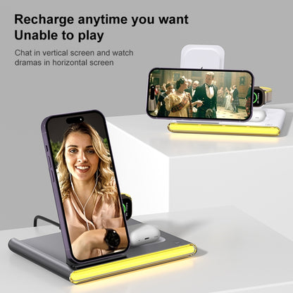 C27 15W 4 in 1 Foldable Magnetic Wireless Charger with Ambient Light (Black) - Wireless Charger by buy2fix | Online Shopping UK | buy2fix