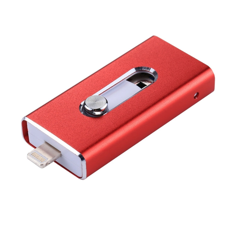 RQW-02 3 in 1 USB 2.0 & 8 Pin & Micro USB 64GB Flash Drive(Red) - U Disk & Card Reader by buy2fix | Online Shopping UK | buy2fix