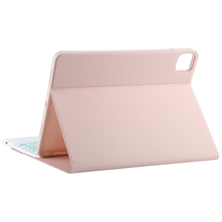 TG11BC Detachable Bluetooth Green Keyboard Microfiber Leather Tablet Case for iPad Pro 11 inch (2020), with Touchpad & Pen Slot & Holder (Pink) - For iPad Pro by buy2fix | Online Shopping UK | buy2fix