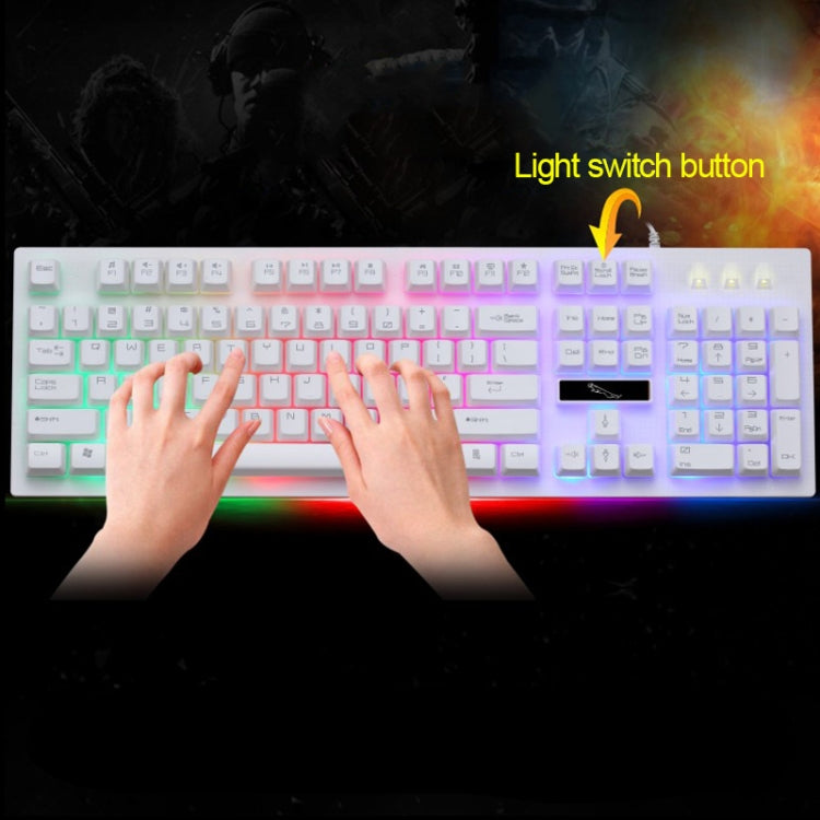 ZGB G20 1600 DPI Professional Wired Glowing Mechanical Feel Suspension Keyboard + Optical Mouse Kit for Laptop, PC(Black) - Wired Keyboard by buy2fix | Online Shopping UK | buy2fix