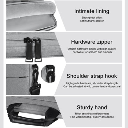 13.3 inch Breathable Wear-resistant Fashion Business Shoulder Handheld Zipper Laptop Bag with Shoulder Strap (Black) - 13.3 inch by buy2fix | Online Shopping UK | buy2fix