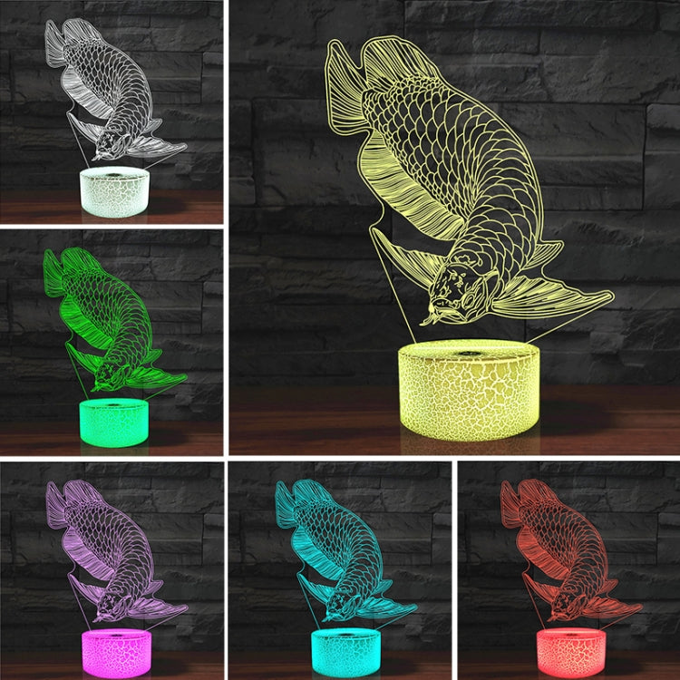 Fish Shape 3D Colorful LED Vision Light Table Lamp, Crack Remote Control Version - Novelty Lighting by buy2fix | Online Shopping UK | buy2fix