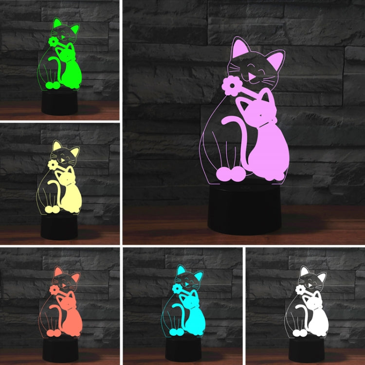 Cat Shape 3D Colorful LED Vision Light Table Lamp, USB & Battery Version - Novelty Lighting by buy2fix | Online Shopping UK | buy2fix