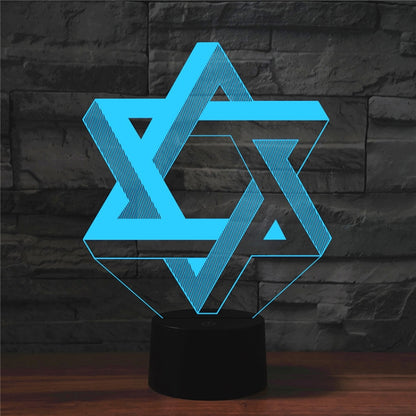 Pentagram Shape 3D Colorful LED Vision Light Table Lamp, USB Touch Version - Novelty Lighting by buy2fix | Online Shopping UK | buy2fix
