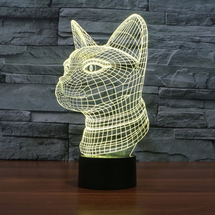 Side Face Cat Style 3D Touch Switch Control LED Light , 7 Color Discoloration Creative Visual Stereo Lamp Desk Lamp Night Light - Novelty Lighting by buy2fix | Online Shopping UK | buy2fix