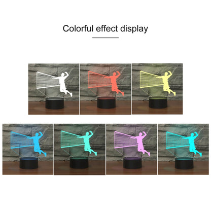 Playing Volleyball Shape 3D Colorful LED Vision Light Table Lamp, Charging Touch Version - Novelty Lighting by buy2fix | Online Shopping UK | buy2fix