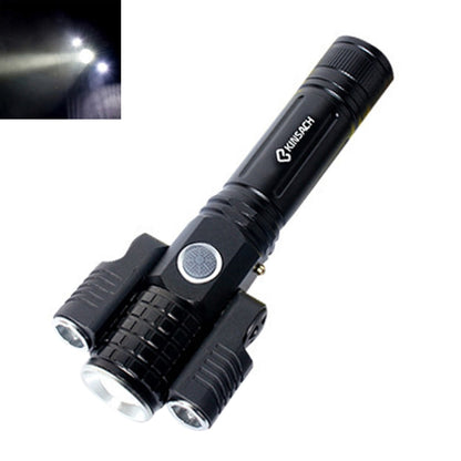 KS-738 USB Charging Waterproof T6+XPE Zoomable LED Flashlight with 4-Modes - LED Flashlight by buy2fix | Online Shopping UK | buy2fix