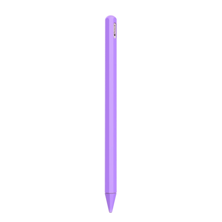 Stylus Pen Silica Gel Protective Case for Apple Pencil 2 (Light Purple) - Pencil Accessories by buy2fix | Online Shopping UK | buy2fix