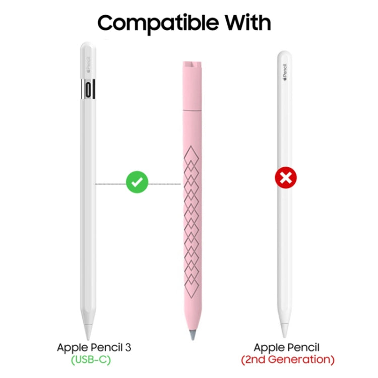 For Apple Pencil (USB-C) Diamond Pattern Silicone Stylus Pen Protective Case (Black) - Pencil Accessories by buy2fix | Online Shopping UK | buy2fix