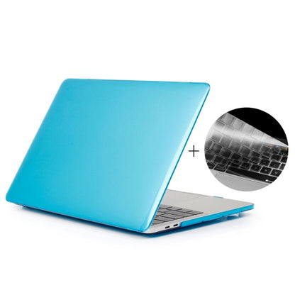 ENKAY Hat-Prince 2 in 1 Crystal Hard Shell Plastic Protective Case + Europe Version Ultra-thin TPU Keyboard Protector Cover for 2016 MacBook Pro 15.4 Inch with Touch Bar (A1707) (Baby Blue) - MacBook Pro Cases by ENKAY | Online Shopping UK | buy2fix