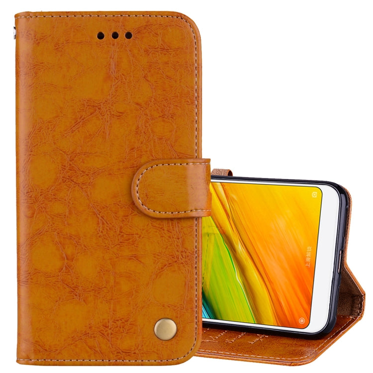 For Xiaomi Redmi 5 Oil Wax Texture Horizontal Flip Leather Case with Holder & Card Slots & Wallet(Brown) - Xiaomi Cases by buy2fix | Online Shopping UK | buy2fix