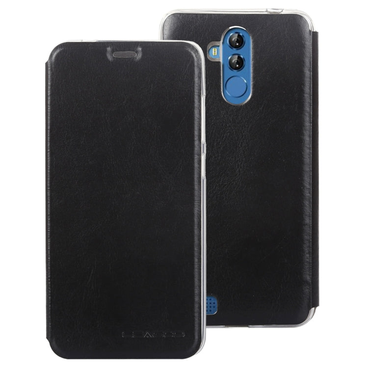 Litchi Texture Horizontal Flip Transparent TPU + Leather Case for LEAGOO M9 Pro(Black) - More Brand by LEAGOO | Online Shopping UK | buy2fix