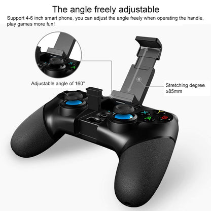 ipega PG-9156 2.4GHz + Bluetooth 4.0 Mobile Phone Gaming Gamepad with Stretchable Mobile Phone Holder & Turbo Button, Compatible with IOS and Android Systems (Black) - Controller Gamepad by ipega | Online Shopping UK | buy2fix