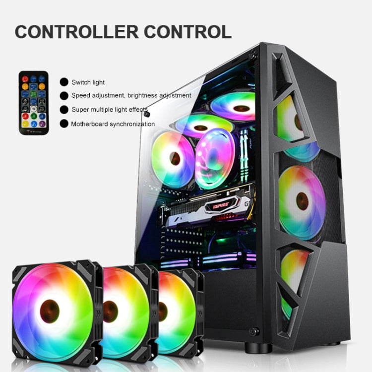 COOLMOON 12 Single Color RGB Light Remote Control Radiator Computer Case Cooler (Black) - Fan Cooling by COOLMOON | Online Shopping UK | buy2fix