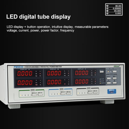 DCUU PM9830 500V 40A Three Phase Digital AC Voltage Current Power Factor & Power Meter (EU Plug) - Current & Voltage Tester by buy2fix | Online Shopping UK | buy2fix