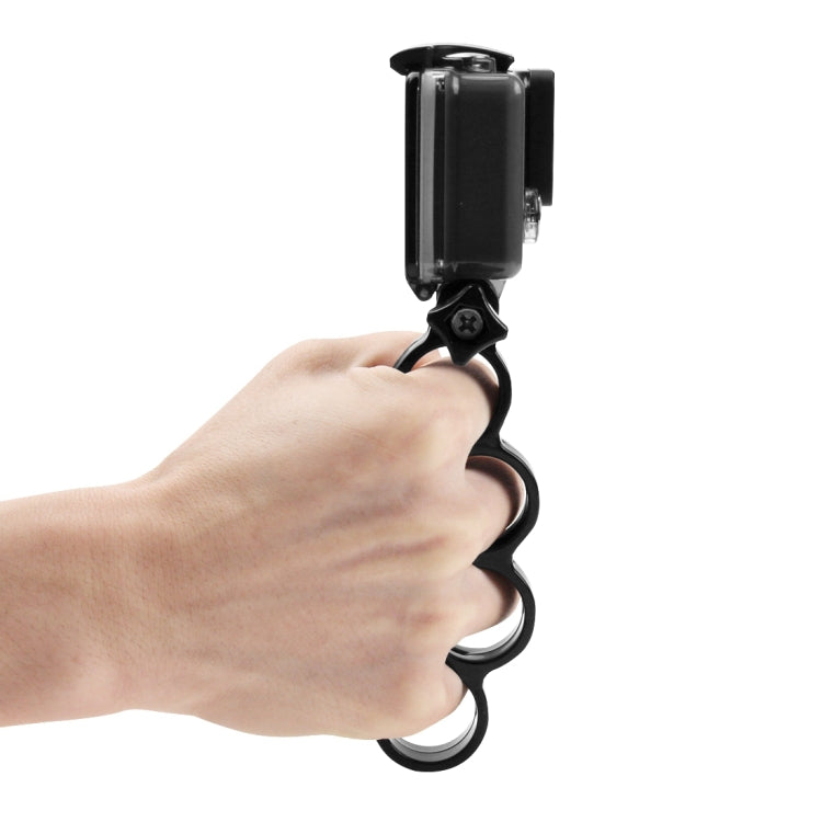 PULUZ Handheld Plastic Knuckles Fingers Grip Ring Monopod Tripod Mount with Thumb Screw for GoPro, Insta360, DJI and Other Action Cameras(Black) - Stabilizer Grip by PULUZ | Online Shopping UK | buy2fix