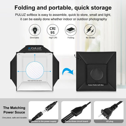 PULUZ 40cm Folding 72W 5500K Studio Shooting Tent Soft Box Photography Lighting Kit with 4 Colors (Black, Orange, White, Green) Backdrops(US Plug) -  by PULUZ | Online Shopping UK | buy2fix