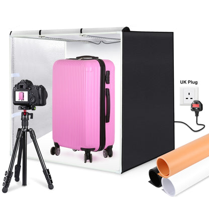 PULUZ 80cm Folding Portable 80W 9050LM White Light Photo Lighting Studio Shooting Tent Box Kit with 3 Colors (Black, White, Orange) Backdrops(UK Plug) -  by PULUZ | Online Shopping UK | buy2fix