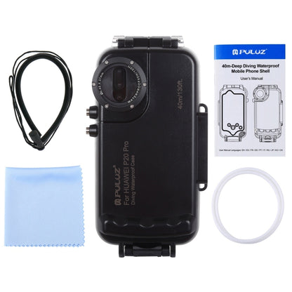 PULUZ 40m/130ft Waterproof Diving Case for Huawei P20 Pro, Photo Video Taking Underwater Housing Cover(Black) - Huawei Cases by PULUZ | Online Shopping UK | buy2fix