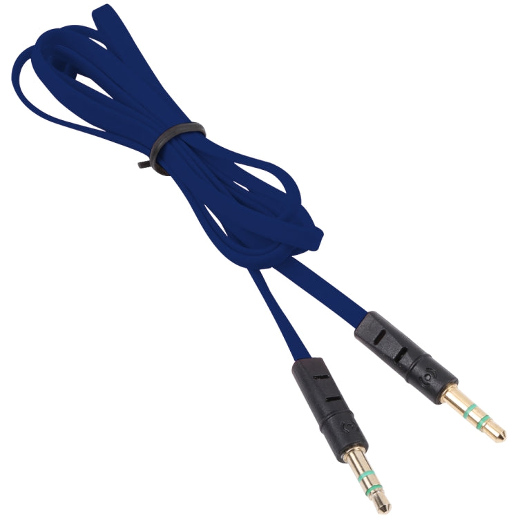 1m Noodle Style Aux Audio Cable 3.5mm Male to Male, Compatible with Phones, Tablets, Headphones, MP3 Player, Car/Home Stereo & More(Dark Blue) - Cable & Splitter by buy2fix | Online Shopping UK | buy2fix