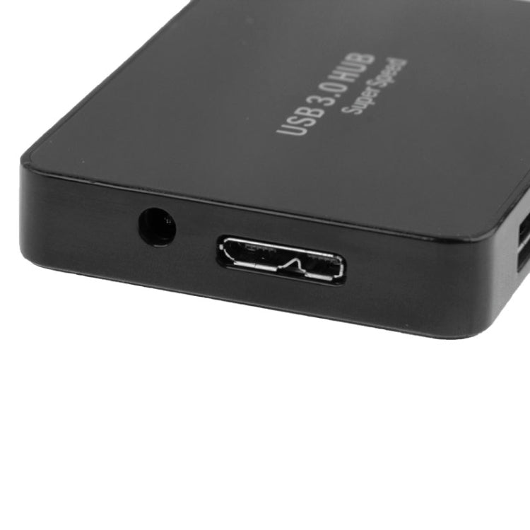 CR-H302 Mirror Surface 4 Ports USB 3.0 Super Speed 5Gbps HUB + 60cm USB 3.0 Transmission Cable(Black) - USB 3.0 HUB by buy2fix | Online Shopping UK | buy2fix
