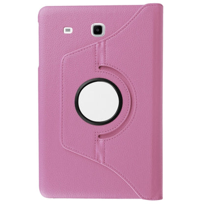 Litchi Texture Horizontal Flip Solid Color Leather Case with 360 Degrees Rotation Holder for Galaxy Tab E 9.6 / T560 / T561(Pink) - Other Galaxy Tab PC by buy2fix | Online Shopping UK | buy2fix