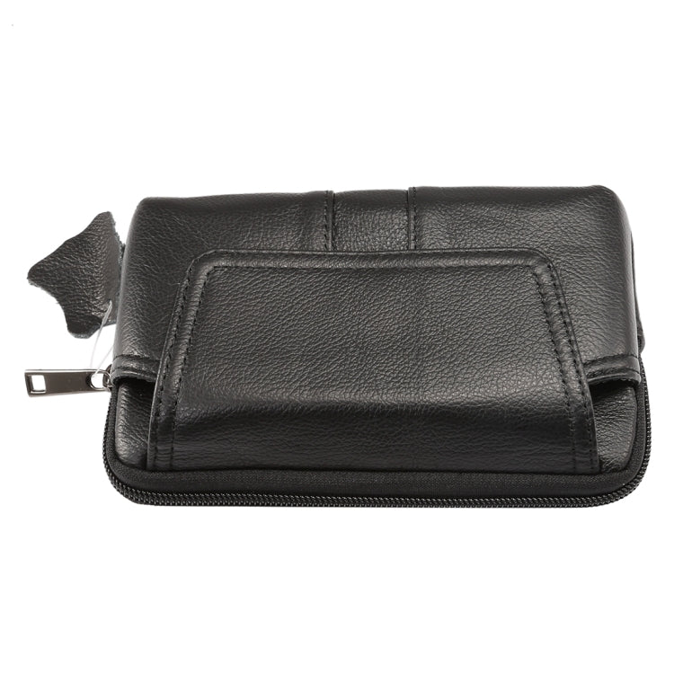 6.0 inch and Below Universal Genuine Leather Men Horizontal Style Case Waist Bag with Belt Hole, For Sony, Huawei, Meizu, Lenovo, ASUS, Cubot, Oneplus, Xiaomi, Ulefone, Letv, DOOGEE, Vkworld, and other Smartphones(Black) - More iPhone Cases by buy2fix | Online Shopping UK | buy2fix