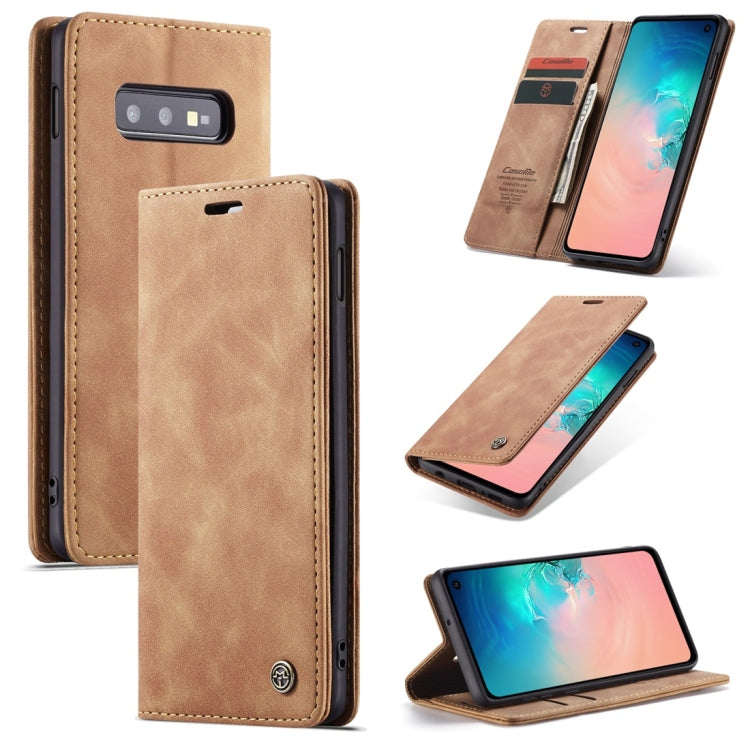 CaseMe-013 Multifunctional Retro Frosted Horizontal Flip Leather Case for Galaxy S10 E, with Card Slot & Holder & Wallet (Brown) - Galaxy Phone Cases by CaseMe | Online Shopping UK | buy2fix