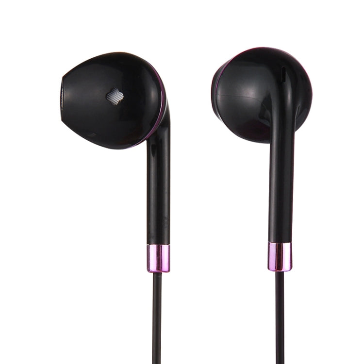 Black Wire Body 3.5mm In-Ear Earphone with Line Control & Mic for iPhone, Galaxy, Huawei, Xiaomi, LG, HTC and Other Smart Phones(Purple) - Normal Style Earphone by buy2fix | Online Shopping UK | buy2fix