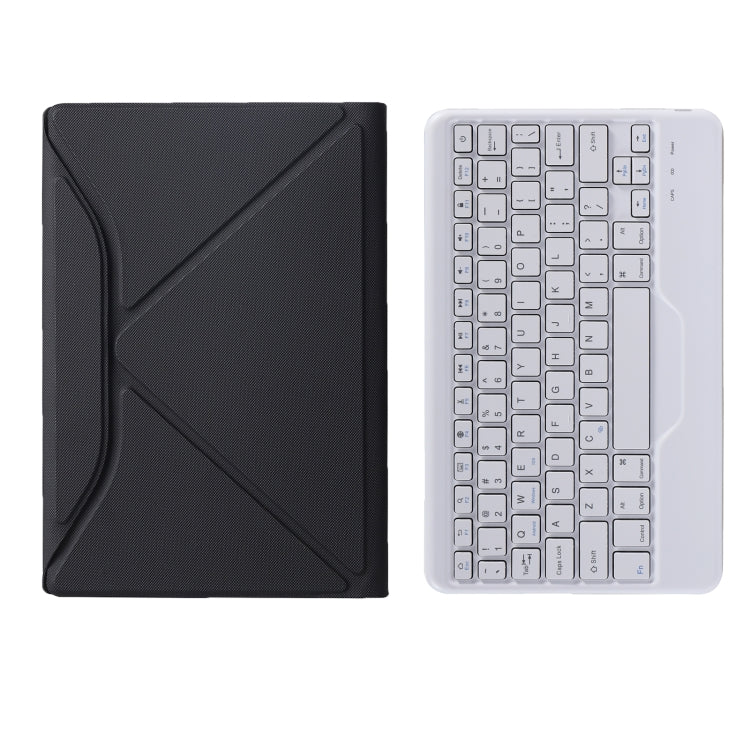 B500 Diamond Texture Triangle Back Holder Splittable Bluetooth Keyboard Leather Tablet Case for Samsung Galaxy Tab A7 10.4 2020(White + Black) - Samsung Keyboard by buy2fix | Online Shopping UK | buy2fix