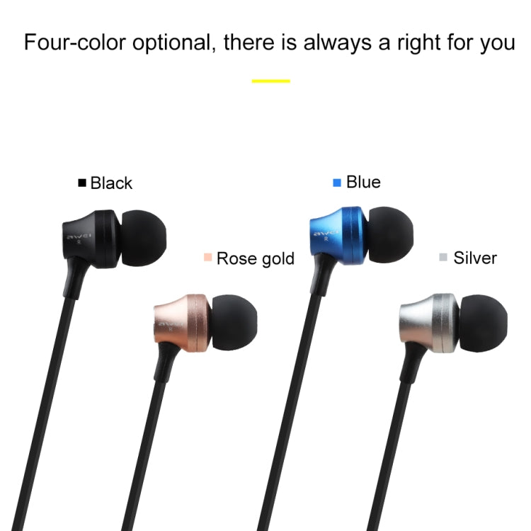 awei ES910i TPE In-ear Wire Control Earphone with Mic, For iPhone, iPad, Galaxy, Huawei, Xiaomi, LG, HTC and Other Smartphones(Black) - In Ear Wired Earphone by awei | Online Shopping UK | buy2fix