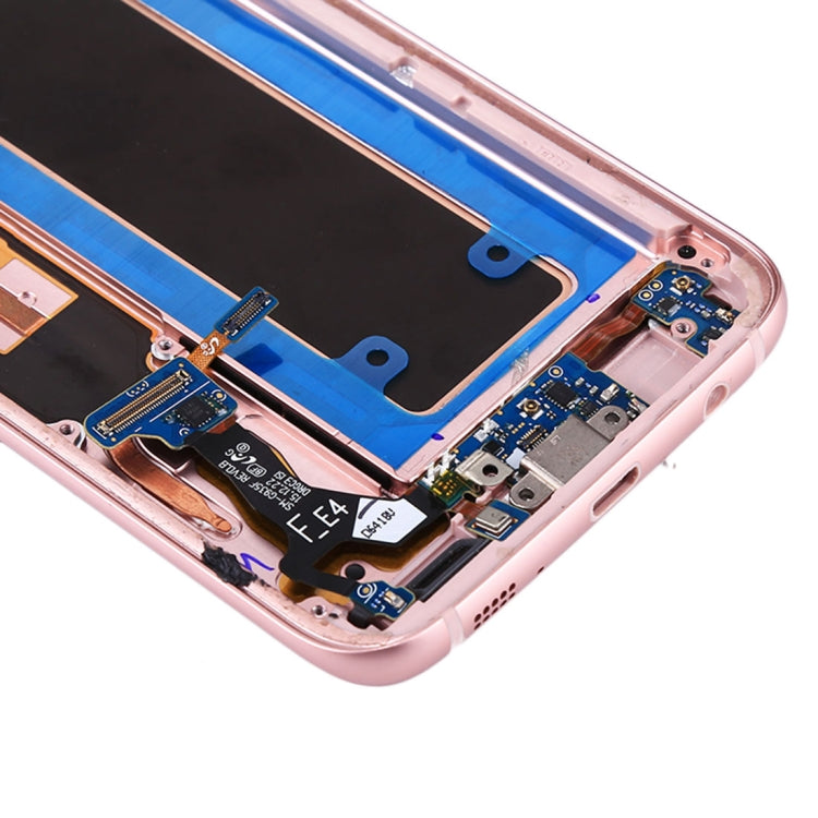 Original LCD Screen and Digitizer Full Assembly with Frame & Charging Port Board & Volume Button & Power Button for Galaxy S7 Edge / G935A(Pink) - Other Galaxy Parts by buy2fix | Online Shopping UK | buy2fix