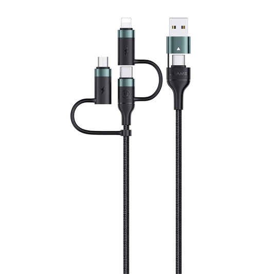 USAMS US-SJ547 U62 USB + Type-C / USB-C toType-C / USB-C + 8 Pin + Micro Aluminum Alloy PD Fast Charging Data Cable, Length: 1.2m(Green) - Multifunction Cable by USAMS | Online Shopping UK | buy2fix